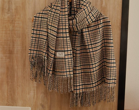 胡茬叔叔英伦格子围巾披肩两用男女同款加长加...