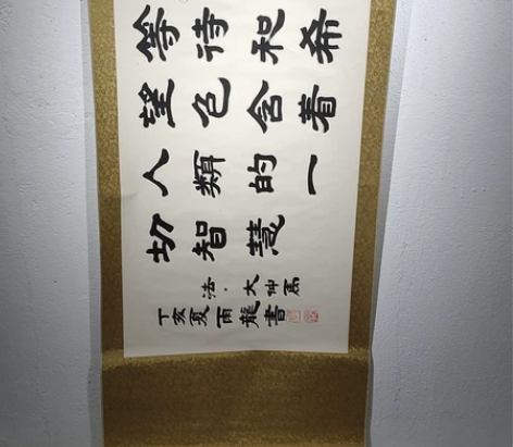 阮可龙书法作品，外框65*150，画心55...