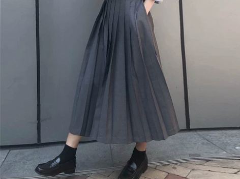 百褶大摆裙a字伞裙长裙21春款高腰高温压褶...