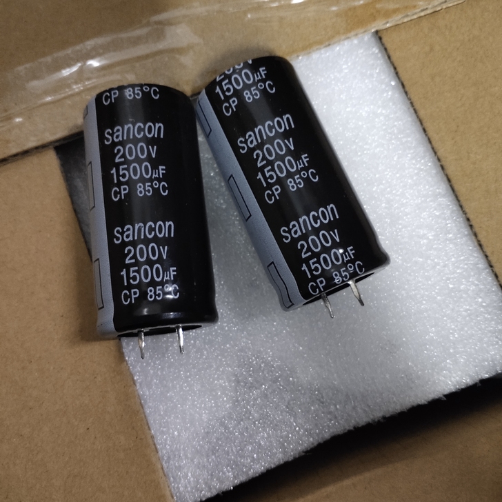全新原装三鑫200v1500UF牛角脚铝电...