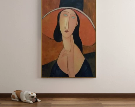 手绘装饰画后现代抽象艺术美女油画客厅玄关走...