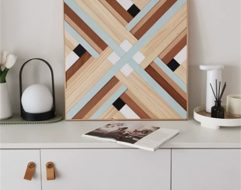 有光手造手工木拼画创意装饰画现代客厅床头