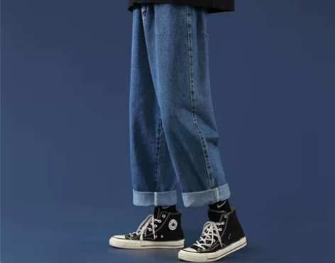 宽松直筒学生牛仔裤新款潮流 买来一次没穿，...