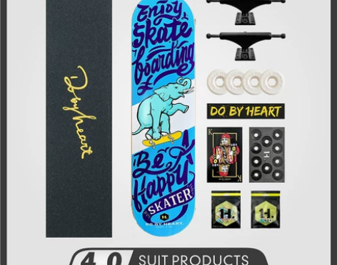 DBH滑板 男女初学者专业双翘组装短板王一...