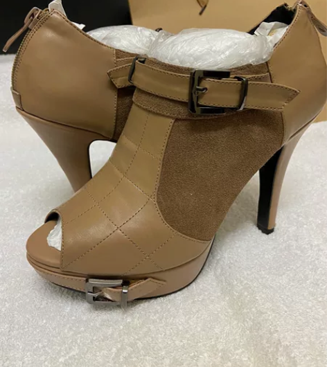 浓情漫宇高跟单鞋真皮高档女鞋浅咖色37码全...