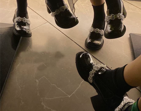 复古粗跟玛丽珍鞋女2022新春秋款英伦风小...