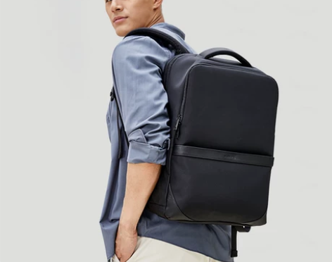 汉客出差商务版双肩包男士轻便电脑包大容量后...