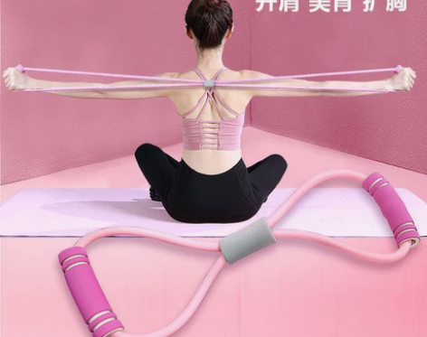 全新健身家用8字弹力带拉力器女士开肩神器男...