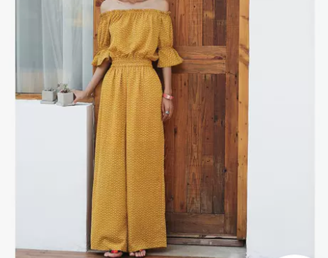 ISISLOVE原创设计 一字肩连体裤女夏...