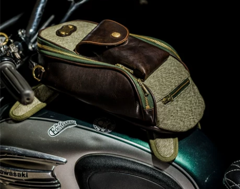 福禄车库 复古通用磁铁油箱包胡椒盐真皮哈雷...