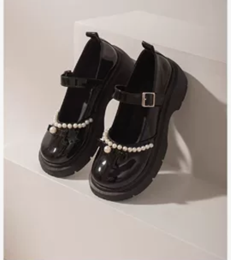 honeygirl新款粗跟百搭玛丽珍鞋37...