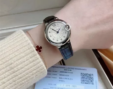 Cartier卡地亚蓝气球女表坦克镶钻石英...