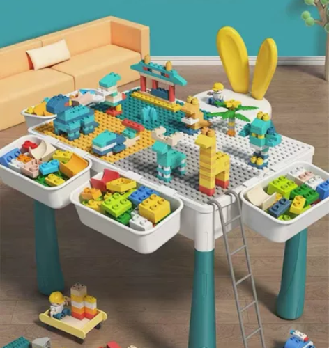 儿童积木桌多功能大号兼容乐高大颗粒拼装益智...