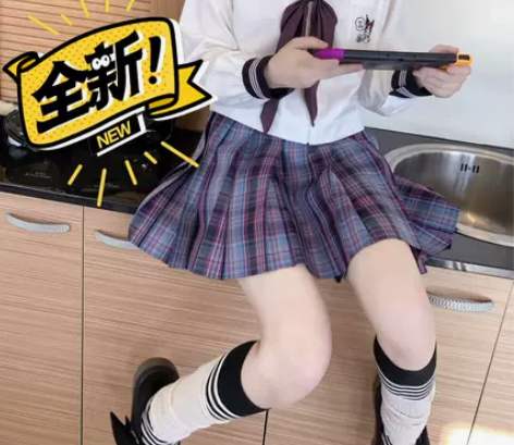 全涤【电竞少女】坂桥Jk制服原创百搭格子短...