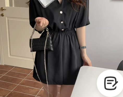 黑色西装连体裤女2021夏季新款雪纺高腰显...