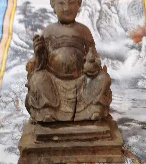 清民时期九天玄女木雕精品： 本尊木雕十年前...