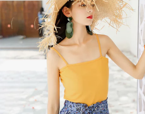 港味复古chic吊带背心女内搭夏装2018...