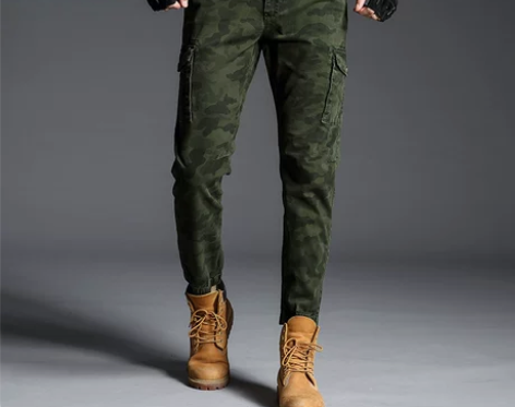 传奇保罗迷彩工装裤男束脚2019新款韩版帅...