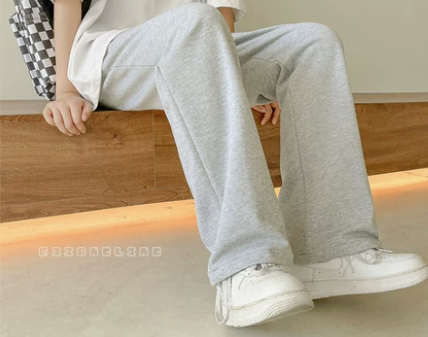 卫裤男灰色百搭休闲长裤垂感直筒宽松运动裤潮...