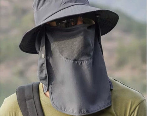 防晒帽子男士钓鱼帽夏季渔夫帽户外登山太阳帽...