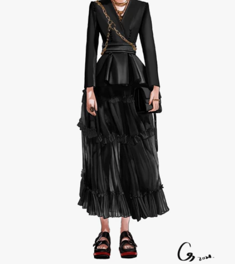 服装设计效果图、款式图、线稿代画。 可急单...