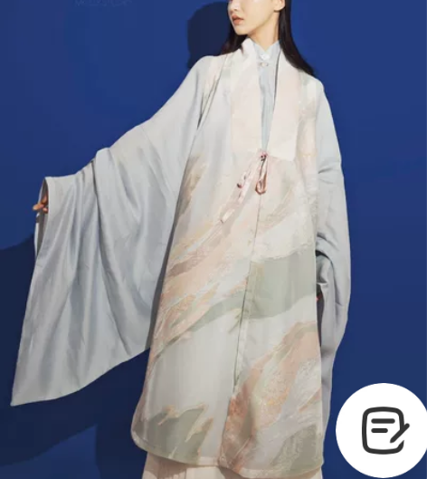 熠耀绝版汉服 白云 立领竖领斜襟长衫 长比...