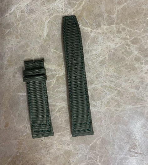 适用IWC万国表带织物帆布真皮男马克十八飞...