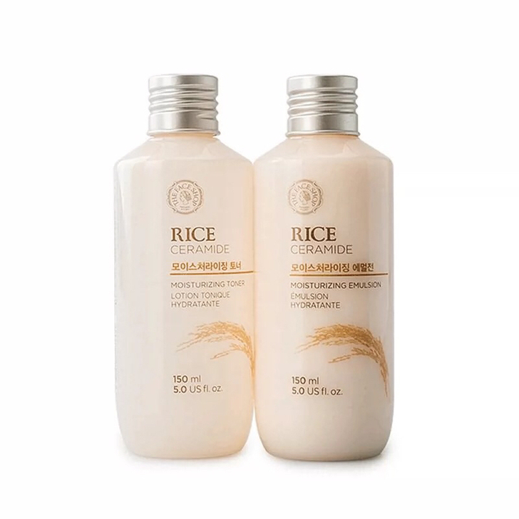 韩国菲诗小铺大米水乳套装滋润爽肤学生化妆品...