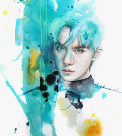 原创水彩易烊千玺手绘人像定制水彩约稿 尺寸...