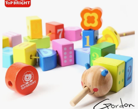 特宝儿同款毛毛虫宝宝串珠穿线积木 宝宝益智...