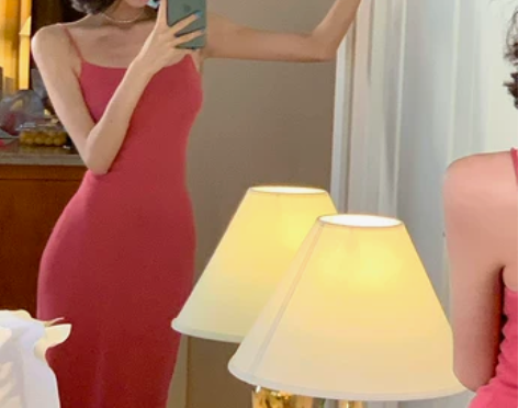 海岛商店法式纯欲修身针织裙辣妹包臀裙显身材...