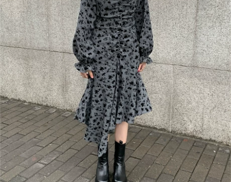 JOEYJOY酒一 连衣裙女法式复古秋冬2...