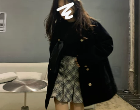 甜甜的萱 格子百褶裙春秋新款高腰显瘦复古学...