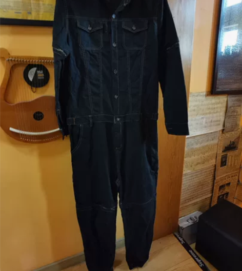 多功能薄款深色牛仔连体裤,本人身高180,...