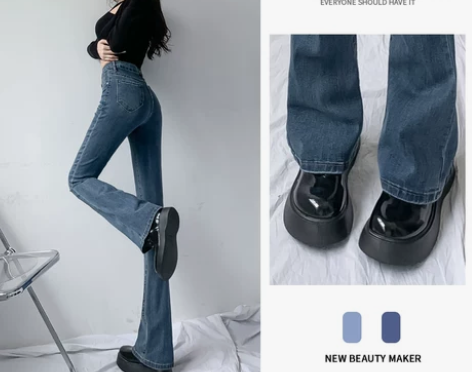 ?阔腿牛仔裤女夏季薄款2022新款高腰显瘦...