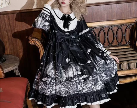 暗黑洛丽塔一套M吗，79.9包邮不讲价，9...