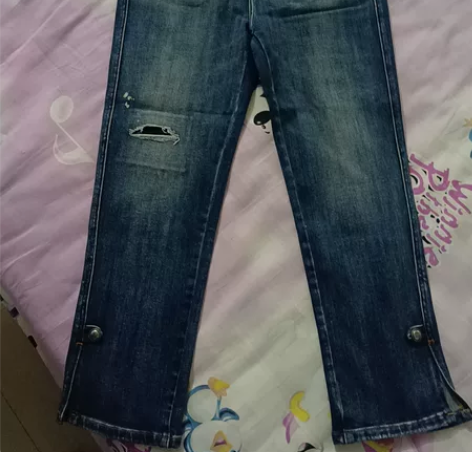 全新深蓝色牛仔裤,有弹力,腰围平铺74,假...