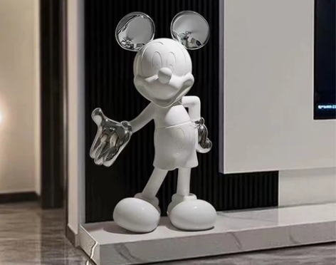 轻奢米奇大型落地摆件客厅沙发电视柜旁家居装...