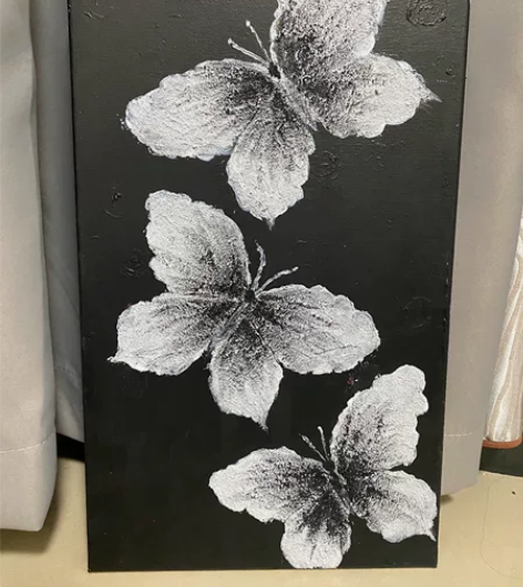 网感肌肌蝴蝶 纯手绘丙烯画  手绘油画 现...