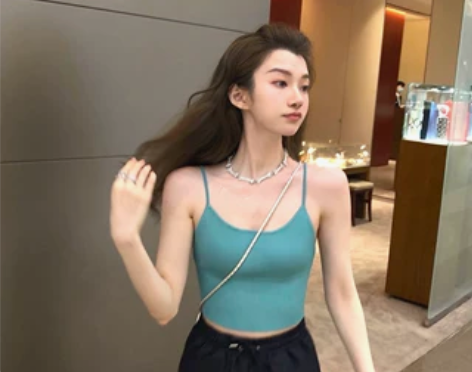 THEHANDLE/短款针织吊带背心女内搭...