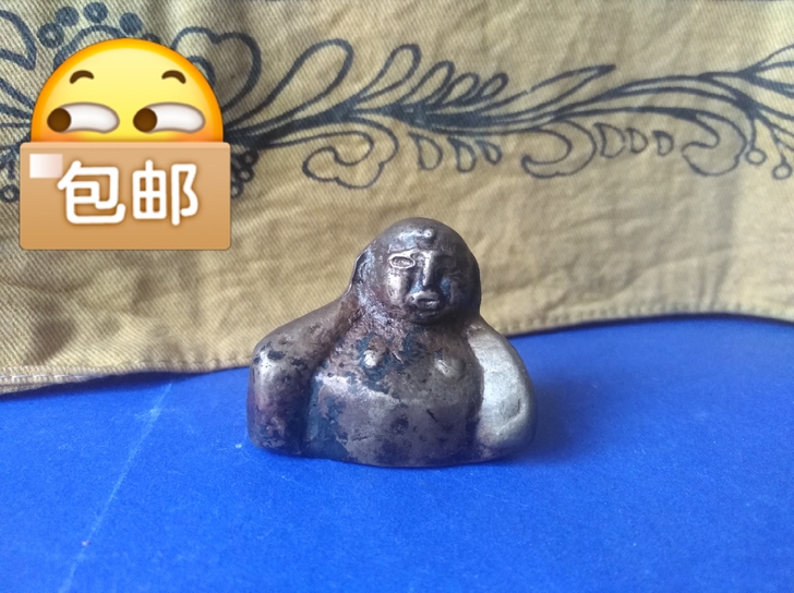 小铜佛，随身佛，实心纯铜，包浆浑厚，坠手，...