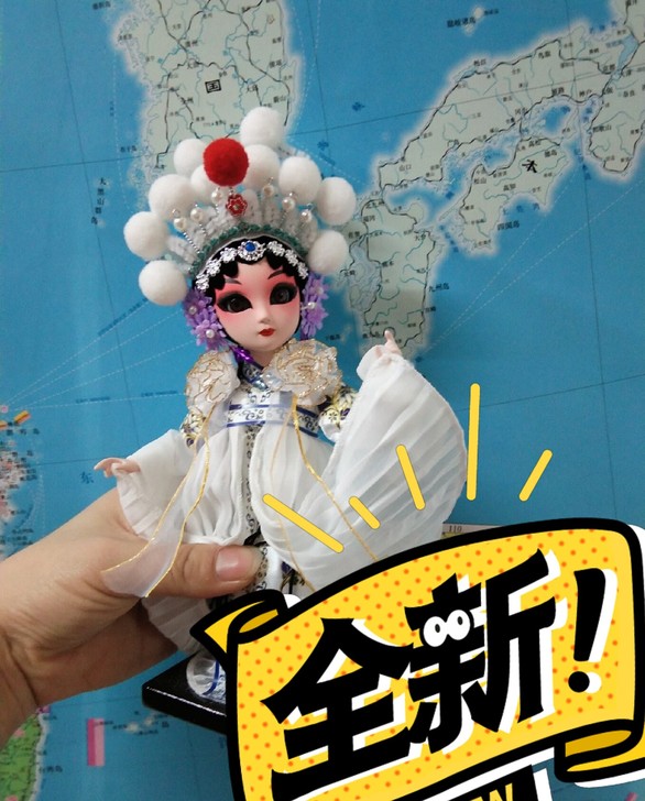 唐人坊9寸白色白素贞白娘子绢人唐娃娃人偶正品