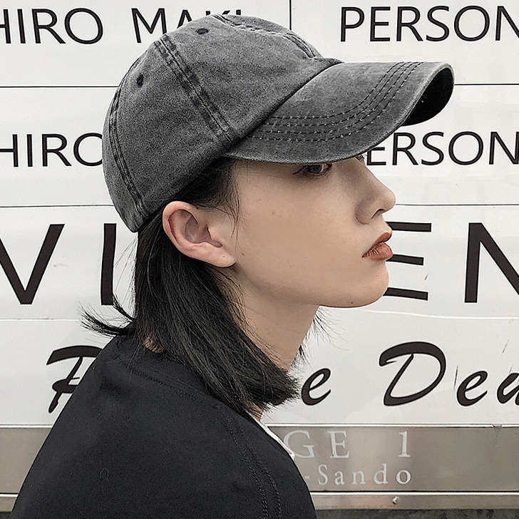 帽子女夏鸭舌帽软顶韩版ins潮流百搭水洗棒...
