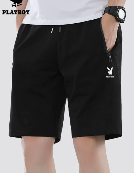 花花公子短裤男夏季薄款五分裤纯棉针织裤