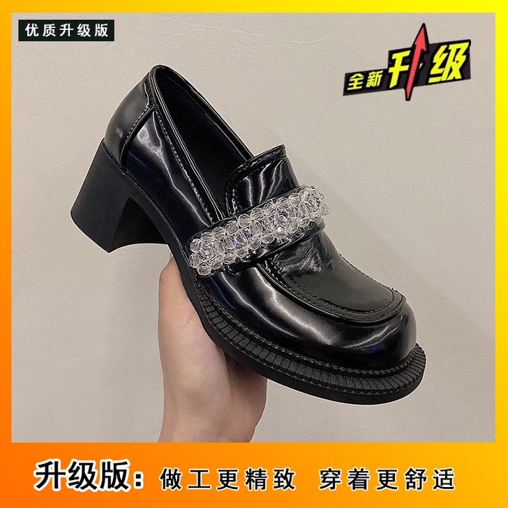 2021春季英伦风复古玛丽珍鞋粗跟大头娃娃...