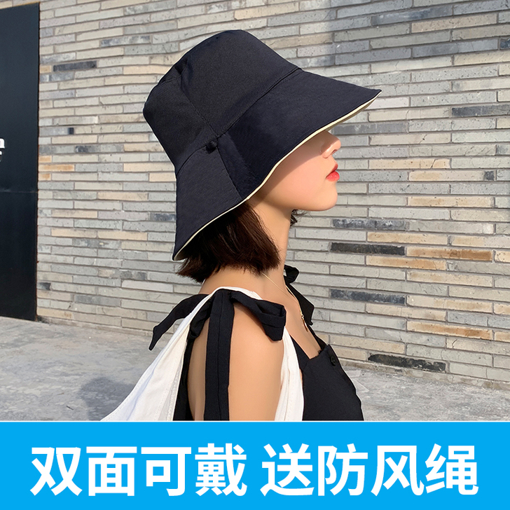渔夫帽子女韩版ins潮牌百搭夏季遮阳帽防晒...