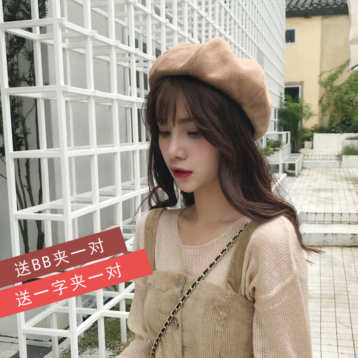 贝雷帽秋冬女韩版ins百搭画家帽日系文艺复...
