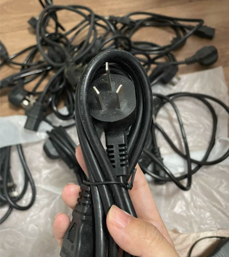 国标电源线台式主机电脑通用3芯三孔显示器电...