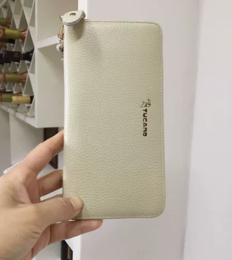 真皮长款钱包大容量女拉链零钱包多功能手拿包...