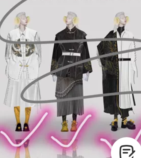 服装设计成衣五套，三套女装两套男装 机构指...